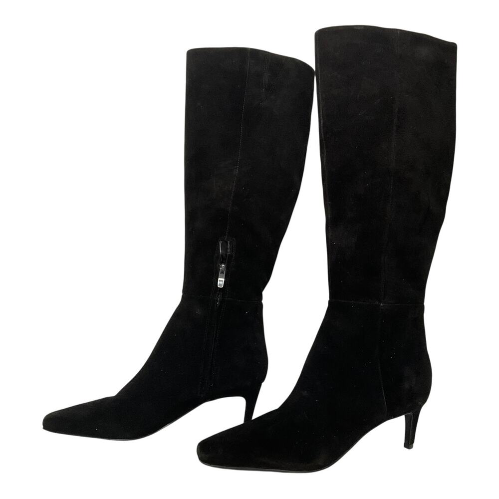 Nine West Women's Caddy Suede Knee High Stiletto Heel Boots Black Size 10 - Picture 3 of 8